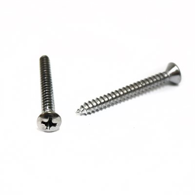 Phillips Oval Head Tapping Screw #8 x 1 1/2" Chrome