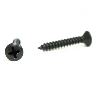 Phillips Oval Head Tapping Screw #8 x 1" Black