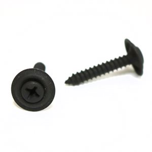 Phillips Oval Head Sems Tapping Screws w/ Countersunk Washer #8 x 1" w/ #6 Head Black