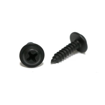 Phillips Flat Top Washer Head Tapping Screws #8 x 5/8" Black