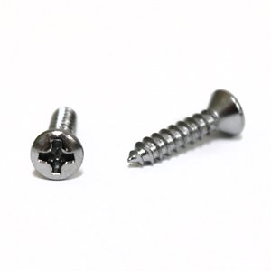 Phillips Oval Head Tapping Screws #6 x 5/8" Chrome