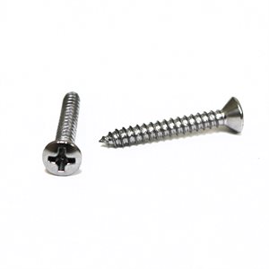 Phillips Oval Head Tapping Screws #6 x 1" Chrome