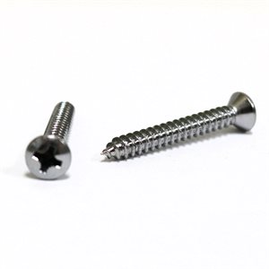 Phillips Oval Head Tapping Screw #8 x 1 1/4" Chrome