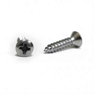 Phillips Oval Head Tapping Screws #4 x 1/2" Chrome