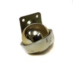Hollow Brass Plated Soft Tread Ball Caster 1 3/4" w/ Mounting Plate DISCONTINUED