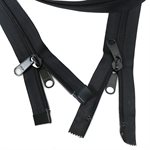 Coil Zipper #10 Separating 96" Black w/ 2 Double Pulls
